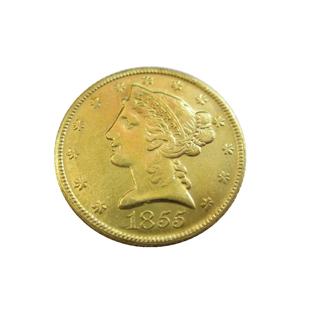 Дата 1854-D 1854-O 1854-S 1855-C 1855-D 1855-S 1856 1856-D США$5 позолоченные(полуорлы) голова свободы копия монет