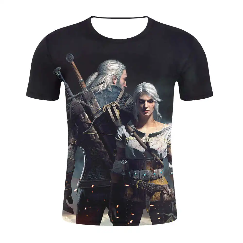 

2019 Men Summer 3D T shirt Print witcher 3 Short Sleeve Hip Hop Clothing Fashion Men/Women T-Shirt witcher 3D t-shirts drop ship