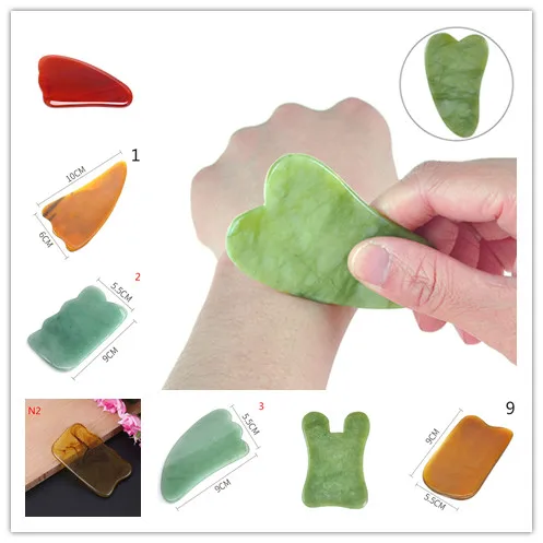 Hot Natural Guasha Board Body Scraping Gua Sha SPA Massage Tool Health Care Beauty Acupoints Plate Massager 16 Styles