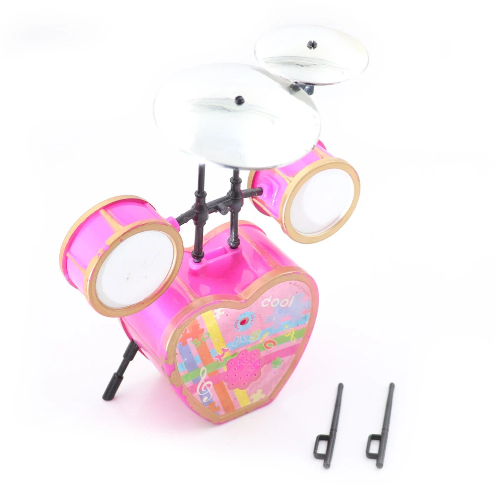 1Set Doll play drums Kit For musical instruments toys plastic toys toy
