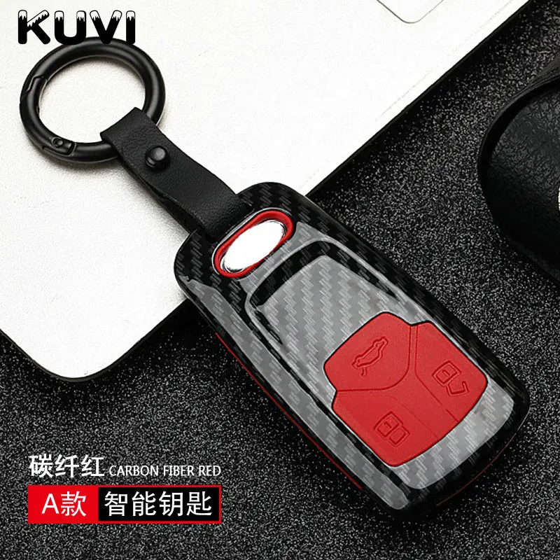 

ABS Carbon fiber Car Key Case Cover For Audi A4 B9 Q7 4m TT 8s 2016 2017 A6 C6 C5 A3 A4 B6 B7 B9 B8 A5 A2 Styling