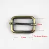 Metal sliding bar buckle tri-gildes slider rectangle adjuster buckle for leather craft bag strap belt shoulder webbing ► Photo 3/6