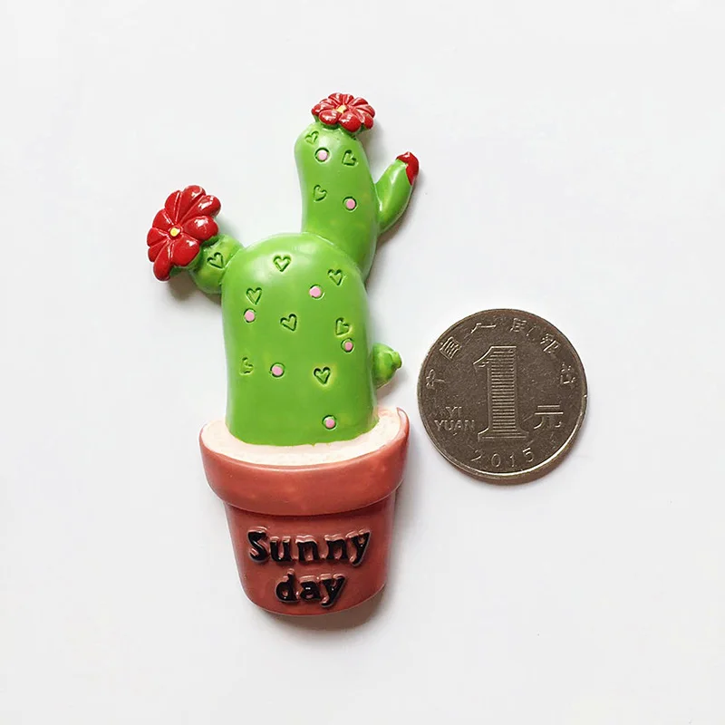 Растение кактус в горшке в форме наклейка на холодильник DIY Аксессуары для мобильных телефонов Магнитная паста - Цвет: 2