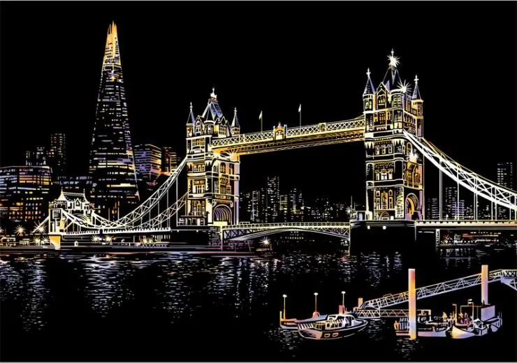 Colorful City Scratch Painting For Wall Decoration DIY Scratch Picture Crafts Art Scraping Painting Home Decor - Цвет: London bridge