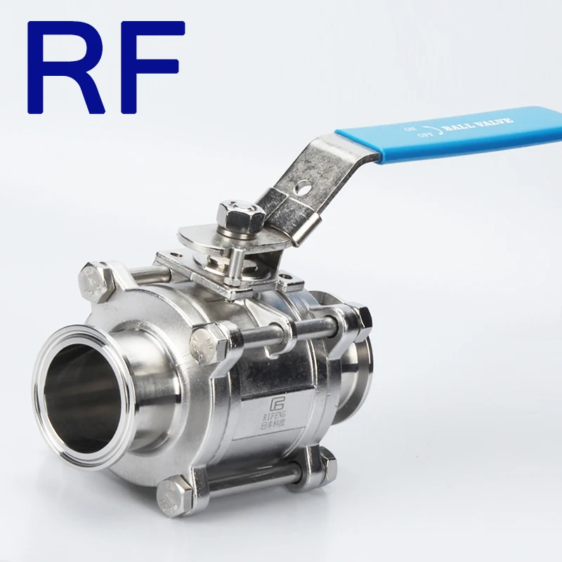 RF 1/" SS304 3 Pc тип полный порт шаровой клапан санитарный кран шаровой Стандартный Tri Зажим наконечник тип для домашнего дневника