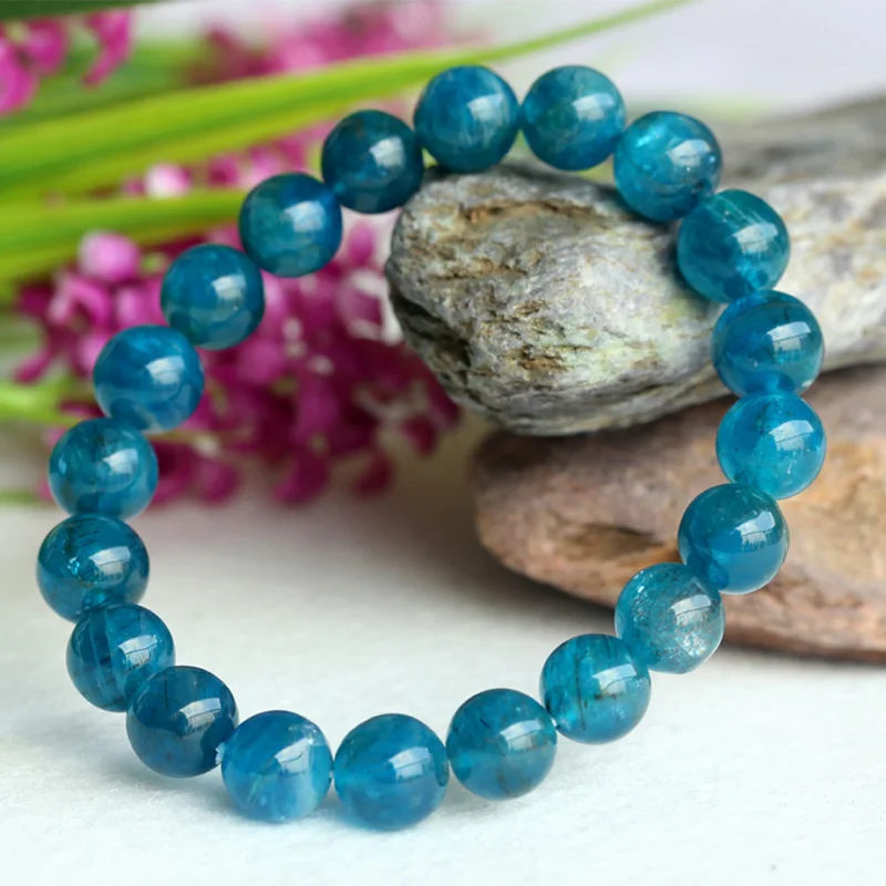 Discount Wholesale Natural Green Blue Apatite Crystal Stretch Finish