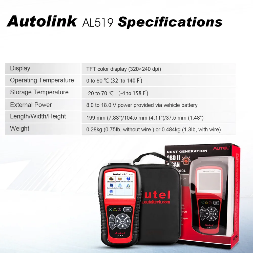 autel AL519 OBD2 сканер автомобильный диагностический инструмент Автоссылка AL519 OBD ll сканирующий инструмент код считыватель EOBD диагностический инструмент сканер