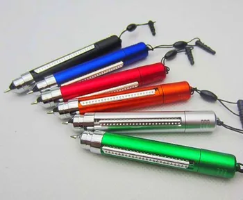 

[Free Shipping + Free Logo]6 color 8B020 1000pcs/lot funny school promotional gift with stylus end and phone rope banner pen
