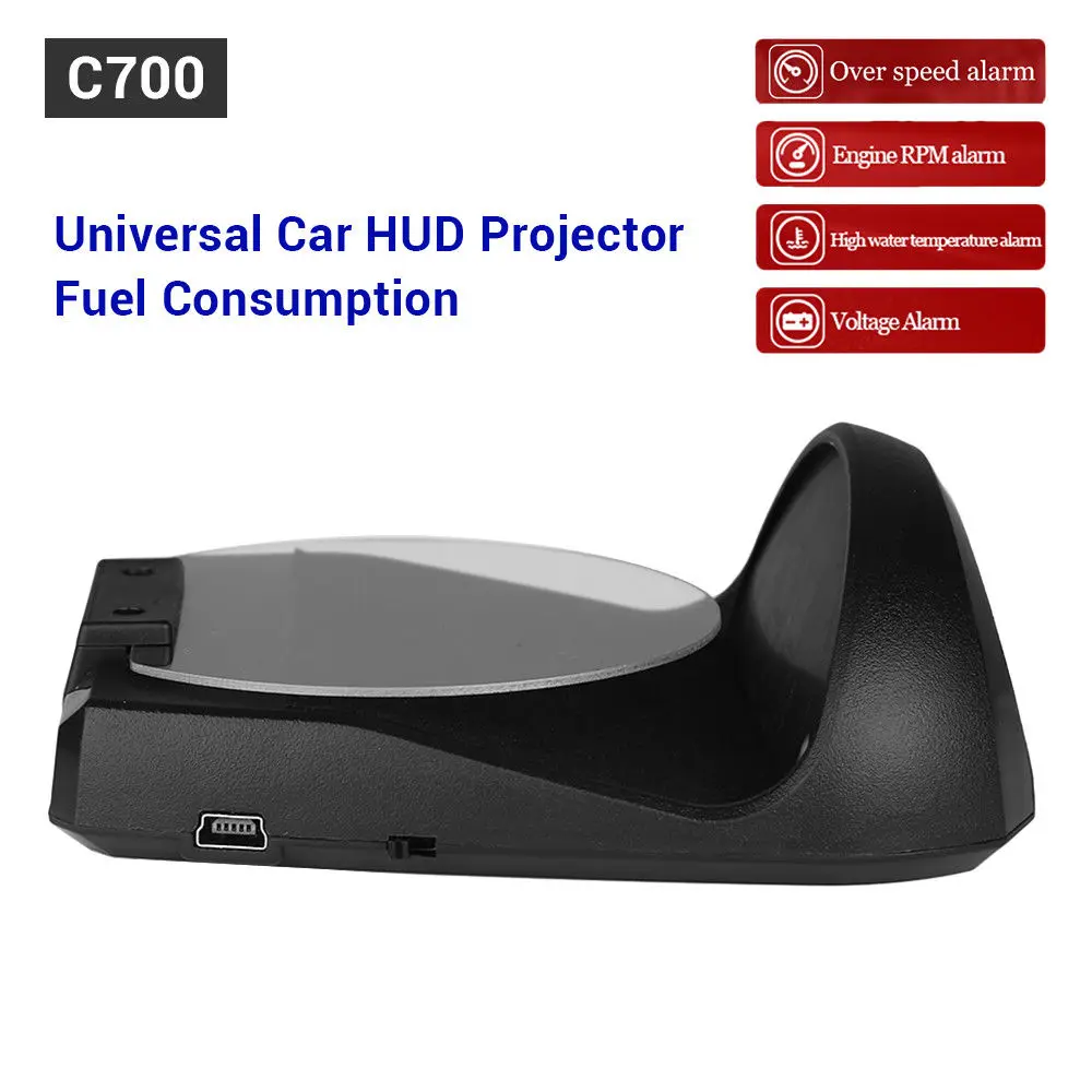 

Auto OBDII Car HUD Head-up Display Speed Warning System RPM MPH Mirror Projector