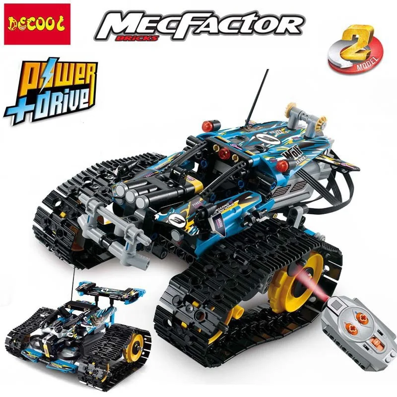 

Decool 2in1 Technic Remote Control RC Stunt Racer Figure Blocks Christmas Gift Construction Building Brick Toys For Children