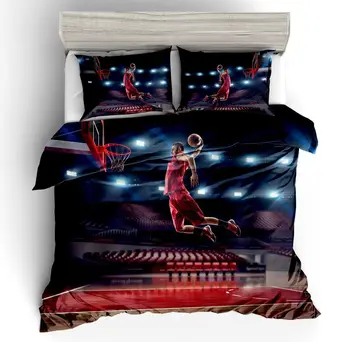 

Duvet Cover Basketball star dunk simple wind 2/3pcs British Style Family student dormitory Quilt cover pillowcase