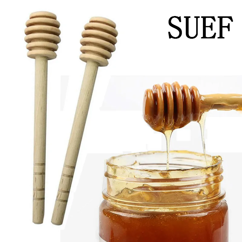 

SUEF 1Pcs Practical Long Handle Wood Honey Spoon Mixing Stick Dipper For Honey Jar Supplies Kitchen Tools @3