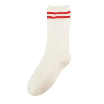 Японский стиль Харадзюку, 1 пара, унисекс, женские носки в полоску, дышащие хлопковые носки для скейтборда, 8 цветов, женские и мужские удобные носки - Цвет: white
