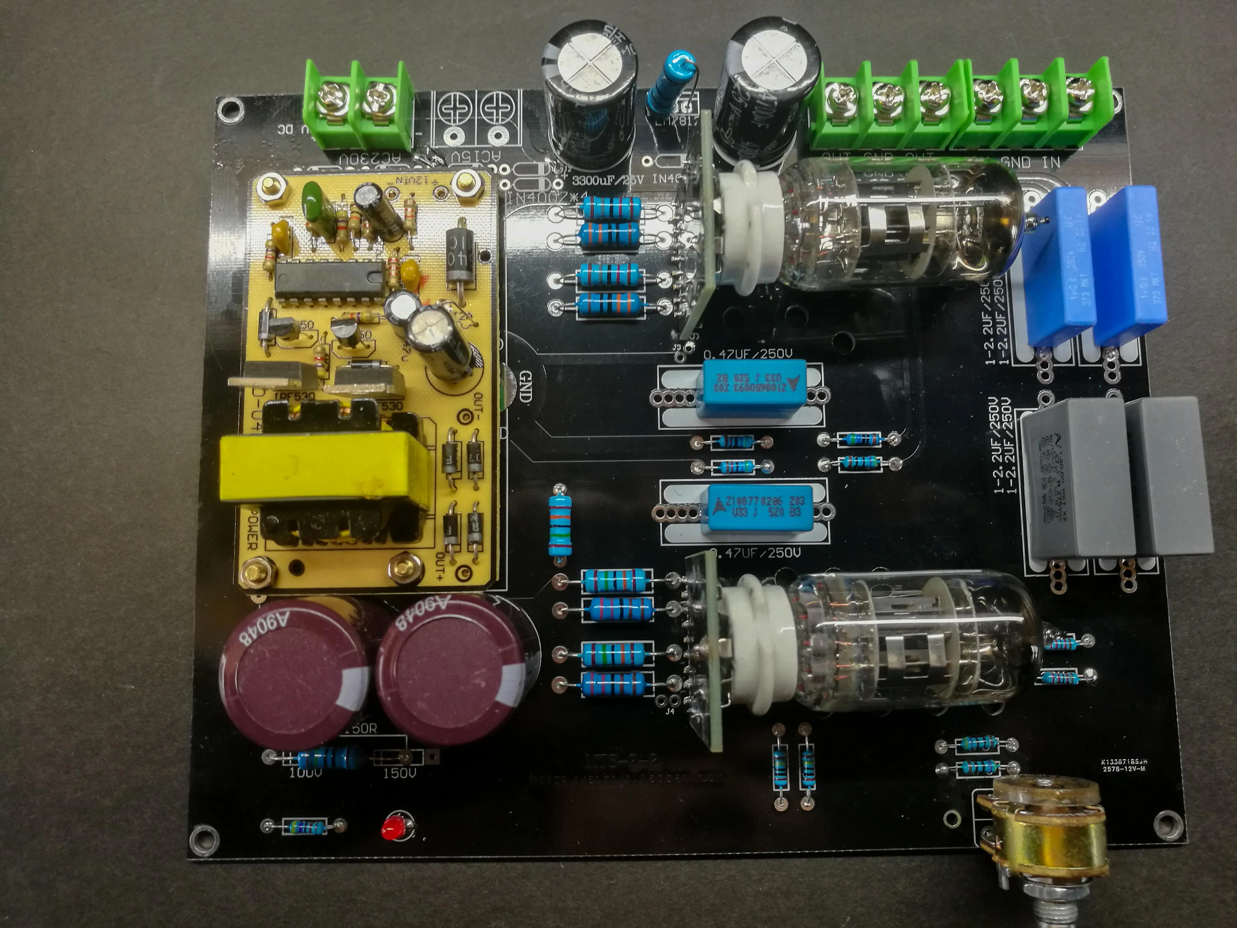 DC12V автомобиль/домашний аудио 6N4(12AX7) ламповый предусилитель Hi-Fi Матисса Предварительный усилитель доска