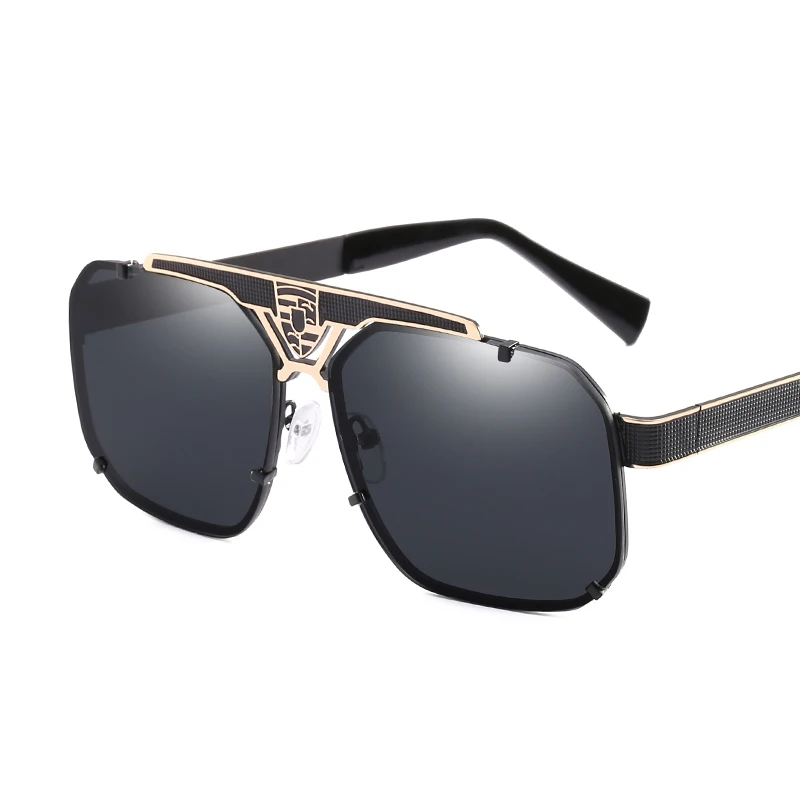 OVZA крутые прямоугольные Солнцезащитные очки Мужские Винтажные Солнцезащитные очки мужские светоотражающие очки модные летние фирменные дизайнерские S4001 - Цвет линз: Черный