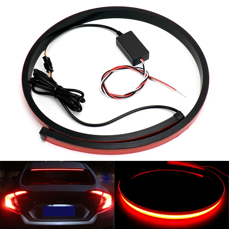 12V Multifunction LED Third Brake Light lamp Strip 90cm Rear Tail Stop