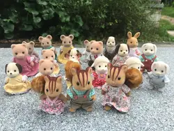 Geniune Sylvanian Families 10 шт./компл. пушистые фигурки героев белки/собаки/Овцы/мыши семья животных кукла случайный новый посылка