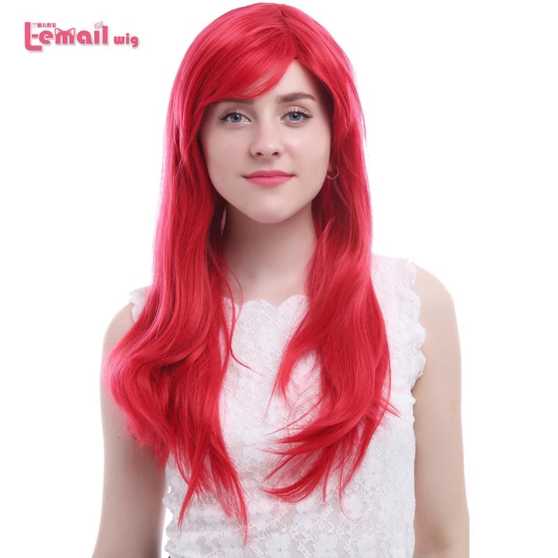 

Free Shipping 55cm Fashion Women Synthetic Hair Long Stragiht Red Cosplay Wig