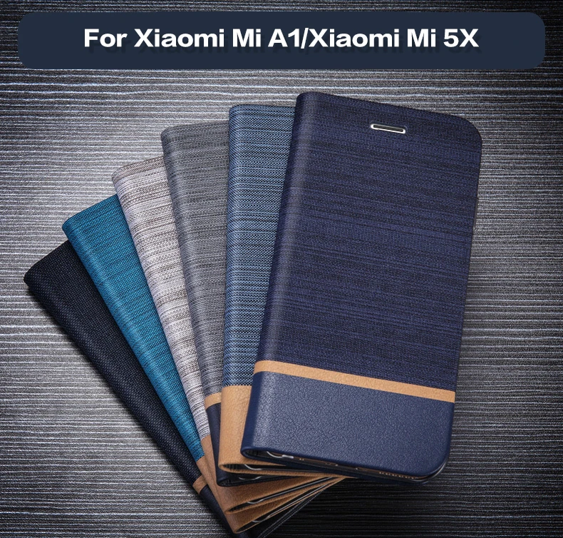 Кожаный чехол в деловом стиле для телефона Xiaomi Mi A1 чехол-книжка с бумажником