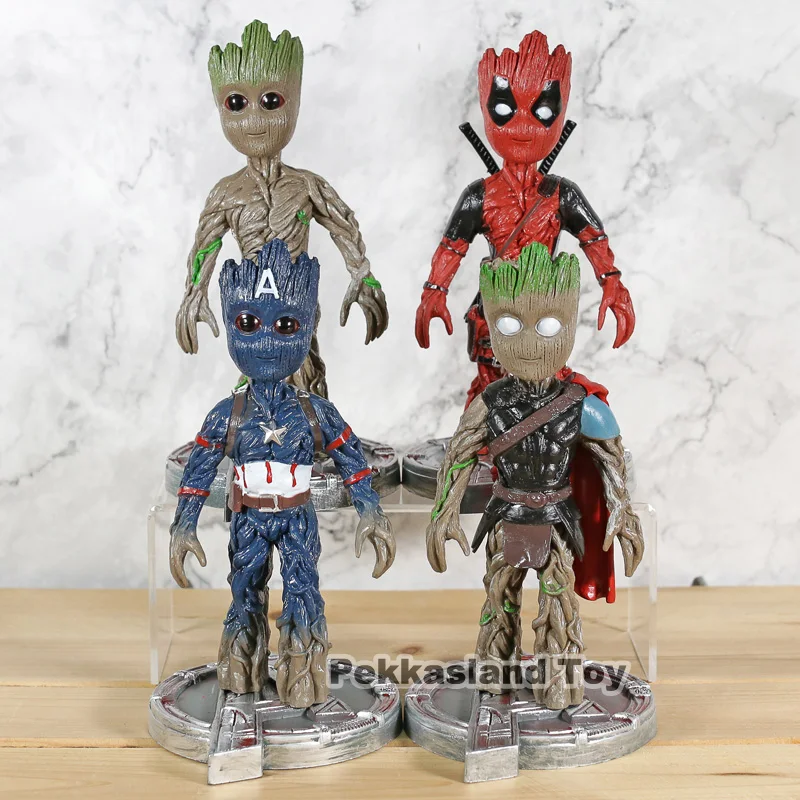 

Marvel Comics Thor Deadpool Captain America Baby Tree Man PVC Figure Collectible Model Toy
