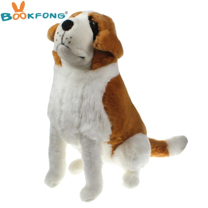 

BOOKFONG 55CM Plush Saint Bernard Dog Plush Toy Squatting Sitting Plush Stuffed Animal Dog Good Quality Gift for Children
