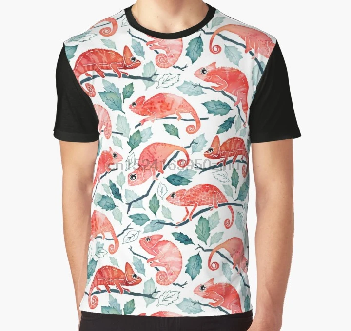 

All Over Print 3D Tshirt Men Funny T Shirt Chameleon garden Graphic T-Shirt