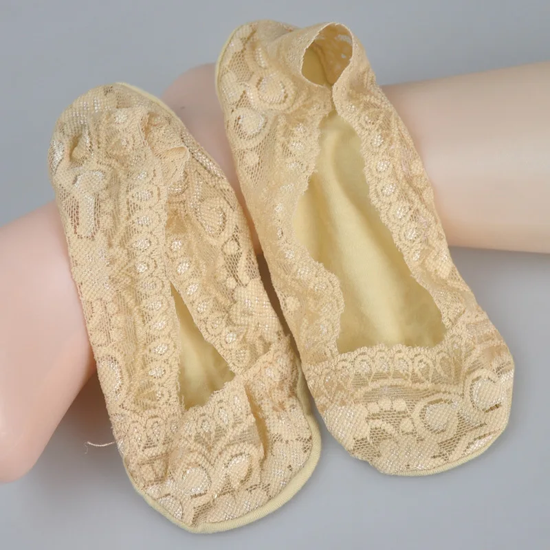 Girl Kid Cotton Lace Antiskid Invisible Liner No Show Peds Low Cut Socks