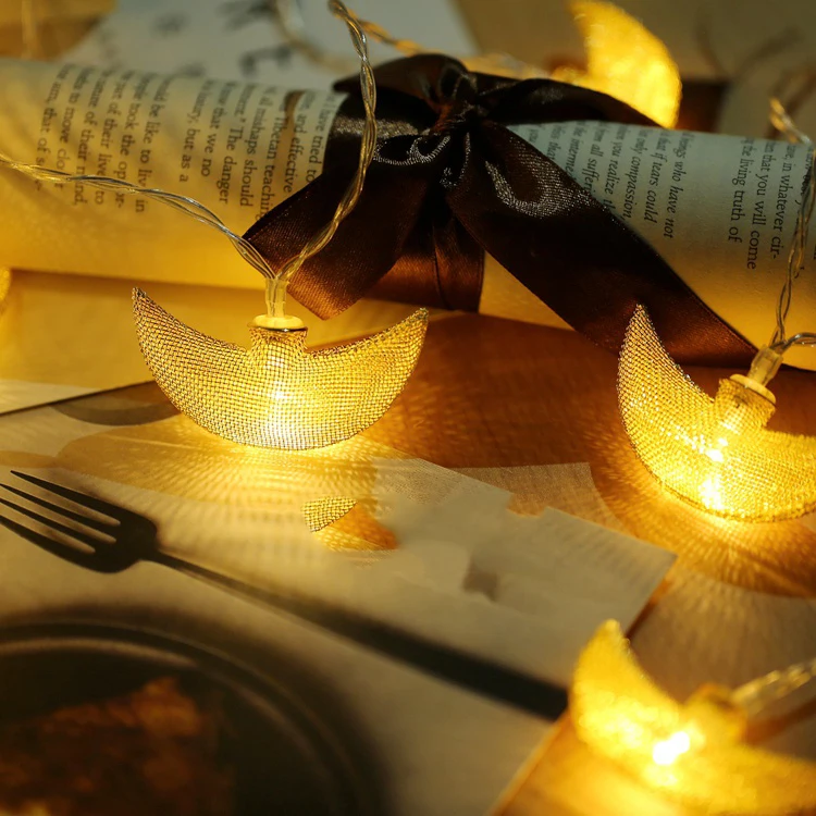 

40 LED Good Night Gold Moon Christmas Tree Fairy Light Led String Wedding natal Garland New Year Christmas Decoration For Home