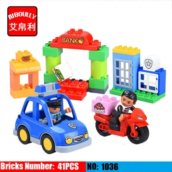

41pcs Big Size Building Blocks City Police Large Bricks DIY Educational Learning Baby Toys duploe Kids Toys