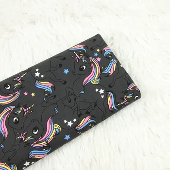 

half meter twill slight elastic Northern Europe unicorn fabric for handmade DIY bag garment cloth 100% cotton B506