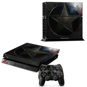 

Captain America front&back PVC Skin Sticker for PlayStation 4 PS4 Console Decorative Decal Decor for PS4 High Quality