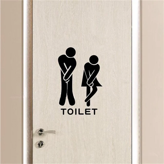 Moderne Wc Logo Zwart Waterdichte Posters Verwijderbare