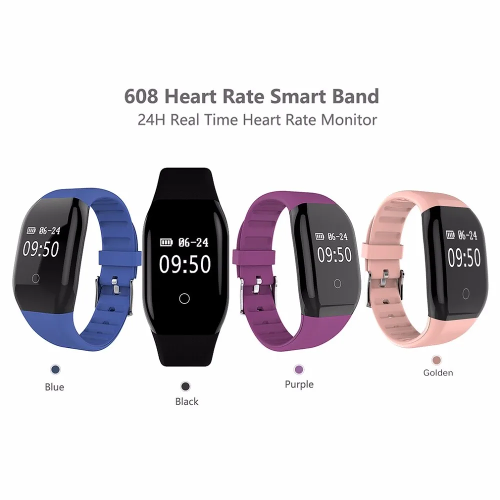 

608HR Blood Pressure Smart Watch Track Wristwatch Clock Bluetooth sport Smartwatch Heart Rate Monitor Pedometer For Android saat