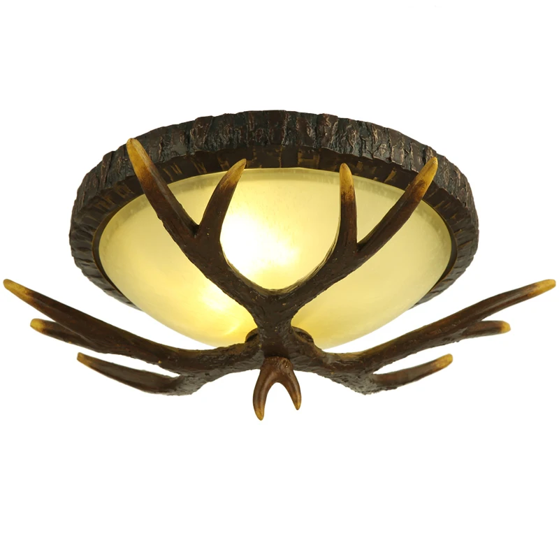 Europe Country Antique Color Dining Room Antler Deer Ceiling