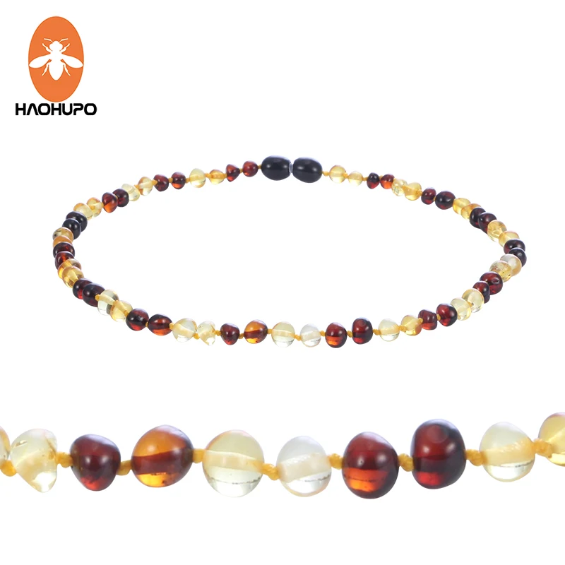 

HAOHUPO New Design Amber Bracelet / Necklace for Baby Baltic Natural Amber Jewelry for Boy Girls Infant Teething Gifts Suppliers