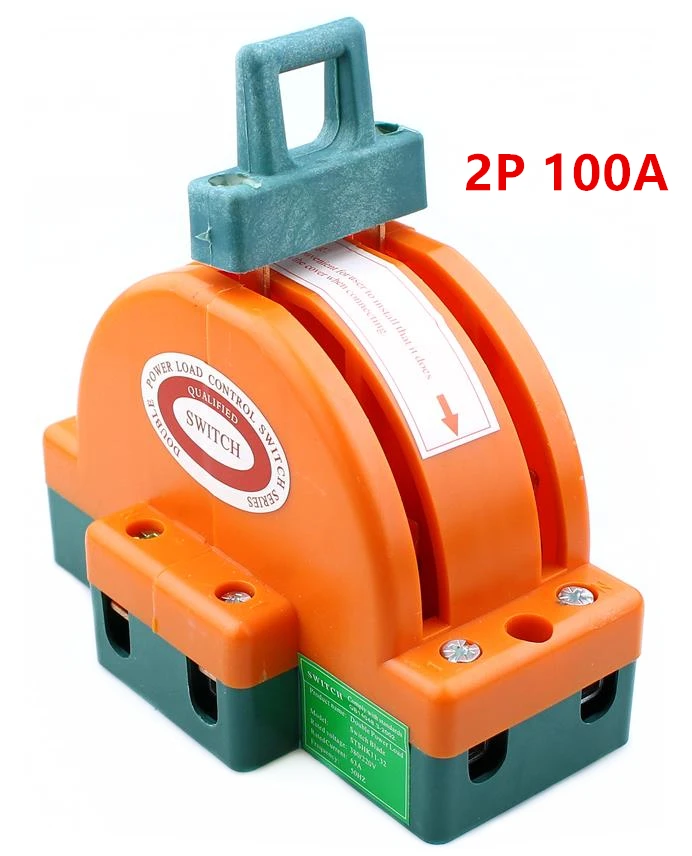 Two way double switching knife switch 2P 100A household electrical