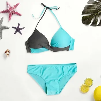 

#Z3 Sexy Bikinis Women Swimsuit High Waisted Bathing Suits Swim Halter Push Up Bikini Set Pachwork Plus Size Swimwear Beachwear