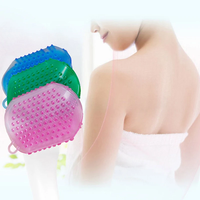 1pc Silicone Massage Scrub Gloves For Peeling Body Bath Brush Exfoliating Gloves 3 Colors