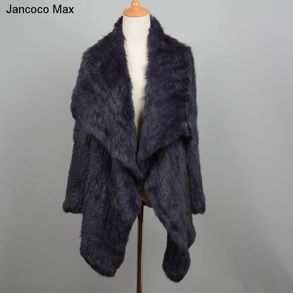 Jancoco Max Толстая Вязаная Мягкая 2019 женская шуба из кроличьего меха зимняя теплая