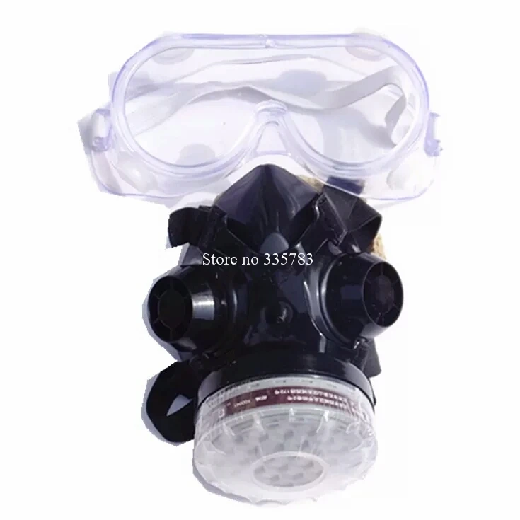 Высоко Качественный респиратор противогаз набор маска+ очки+ 2 шт. фильтр Краска распылитель для пестицидов Углеродный фильтр для маски против загрязнений