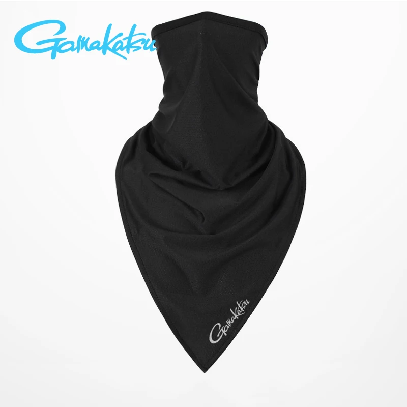 Gamakatsu Защита от солнца для лица и шеи рыболовный шарф дышащая Спортивная Велосипедная езда анти-УФ быстросохнущая камуфляжная рыболовная маска для лица - Цвет: Черный