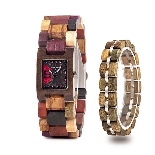 Reloj hombre BOBO BIRD женские часы деревянный браслет натуральное дерево, ручная работа женские часы наручные часы идея подарки - Цвет: R13-2-S04-4