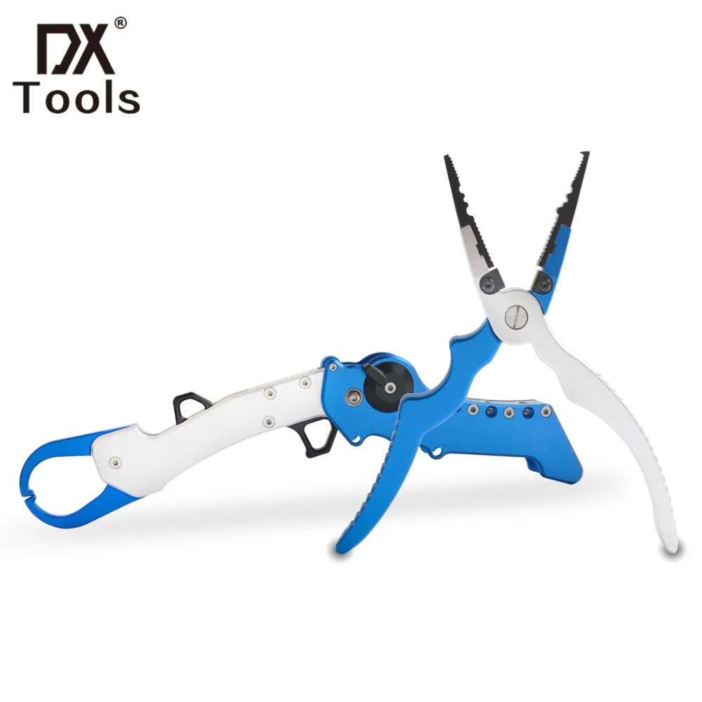 

Fishing Pliers Set Fish Lip Grip Gripper Grabber Tools Set Aluminum Saltwater Line Cutters Scissors Hook Remover Accessories