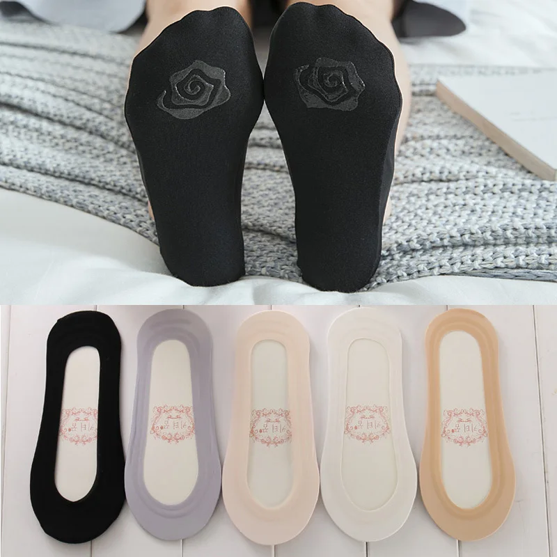 

2pcs Seamless Silk Short Boat Socks Women Silicone Anti-Slip No Show Womens Ankle Socks Invisible Sokken Pink Soft Cool Solid 30