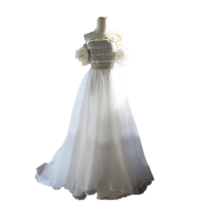 Sailor Moon Princess Serenity Tsukino Usagi White Dress Cosplay