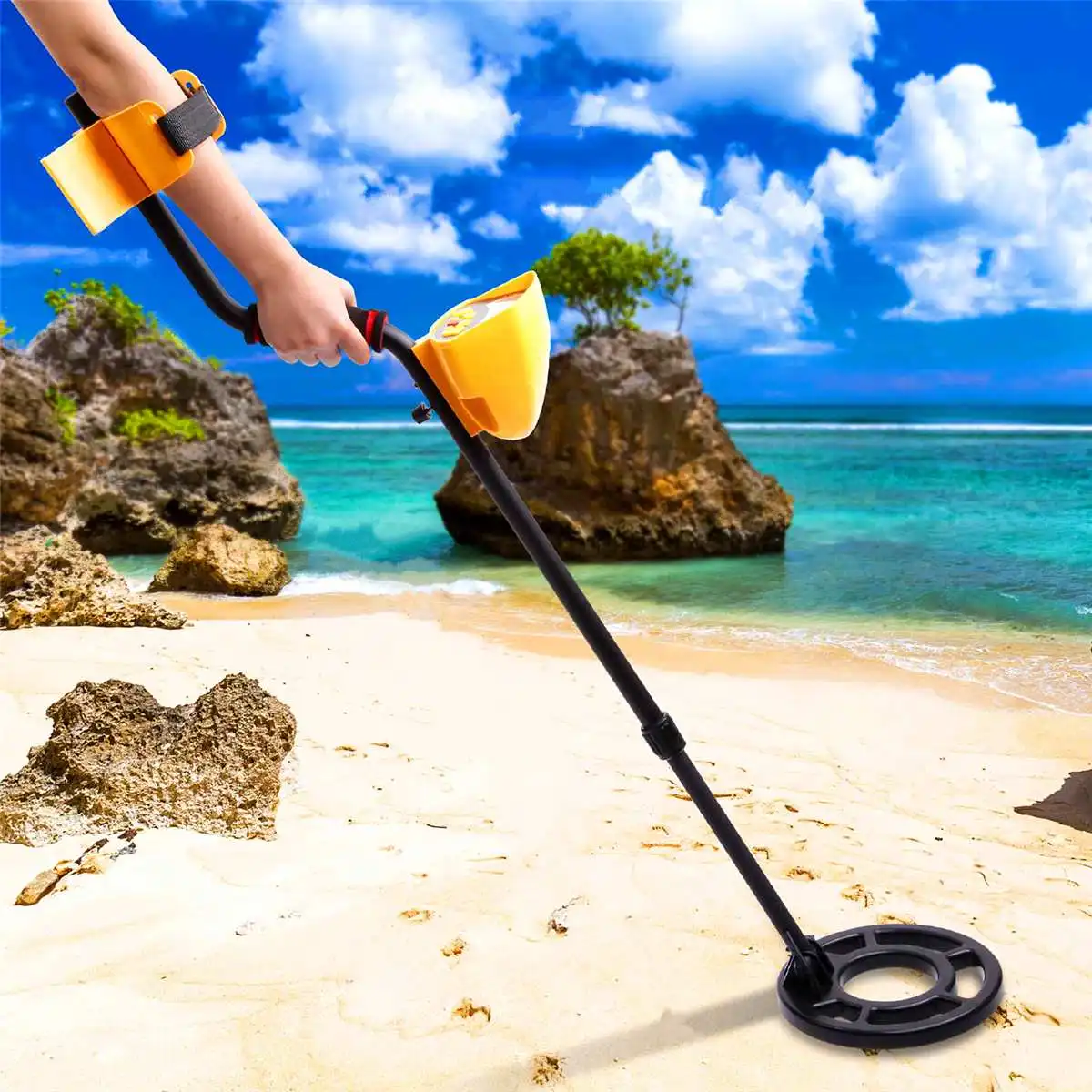 

Metal Detector Undergrounds Gold Digger Light Hunters Finder Deep Sensitive Search Waterproof Length Adjustable LCD Detector