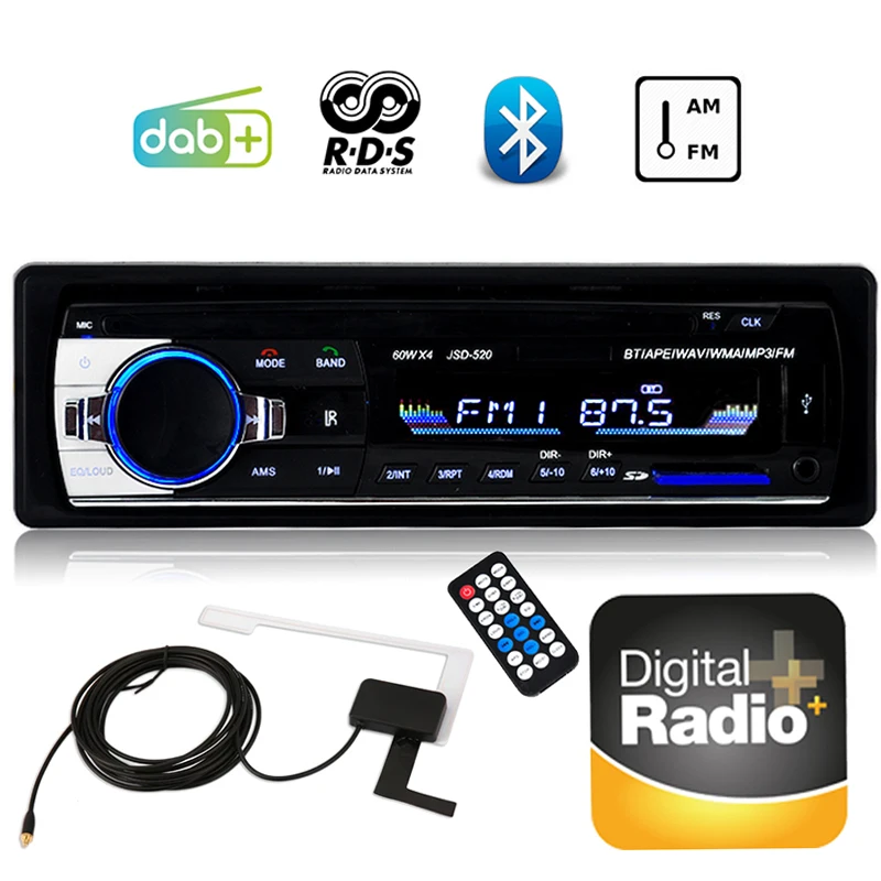 Авторадио с ЖК дисплеем 1 DIN Bluetooth автомобильное радио стерео RDS разъем для USB и SD