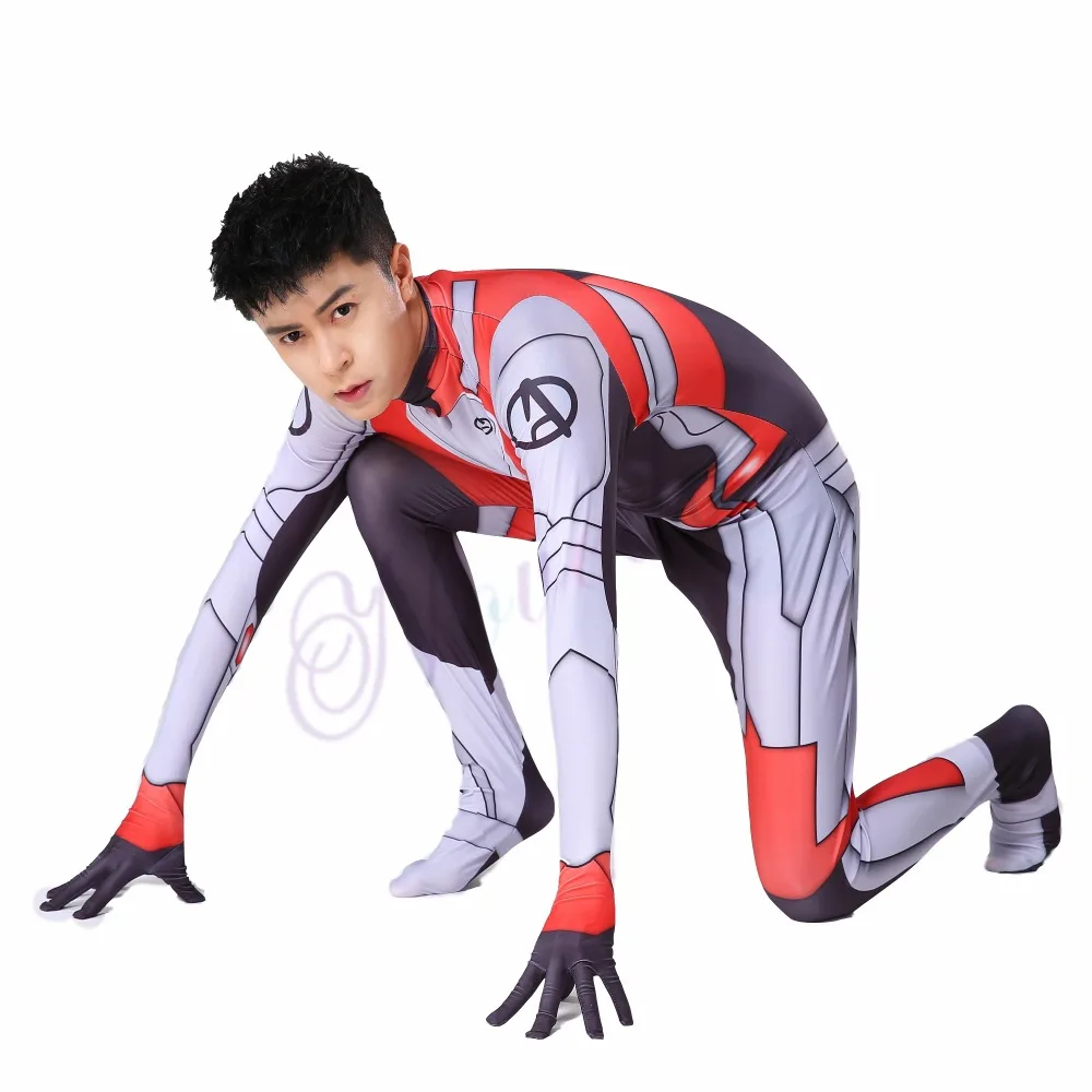 Marvel Avengers Endgame Quantum Realm Advanced Tech Cosplay Costumes 2019 New Superhero Iron Man Jumpsuit Bodysuit Zentai Suit