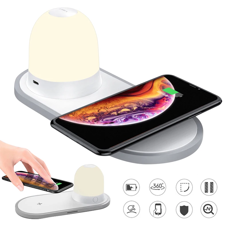 

2 in 1 QI Wireless Charger for iPhone 8 X XR Xs Max Samsung S10 9 8 7 note 8 7 for huawei mate 20 p20 30 Fast Wireless Charger