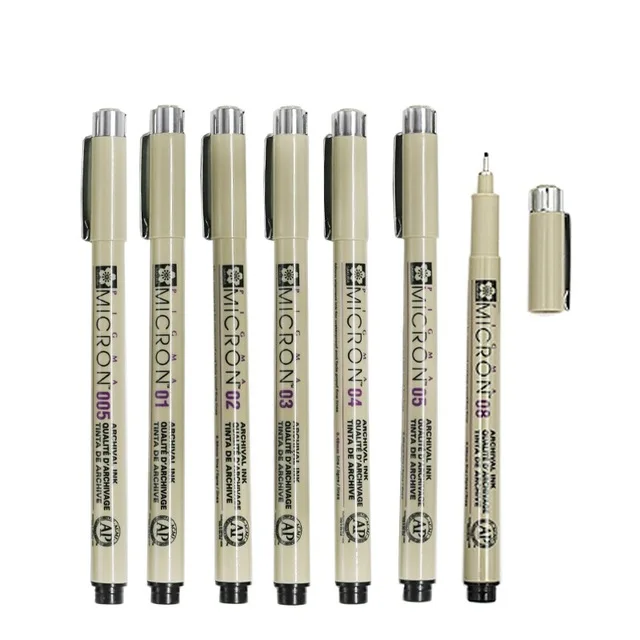 7-pcs-Lot-Sakura-Pigma-Micron-needle-for-drawing-sketch-cartoon-archival-ink-gel-pen-Stationery.jpg_640x640